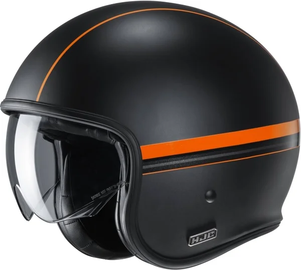 HJC V30 Equinox Jet Helmet - black-orange, Size M