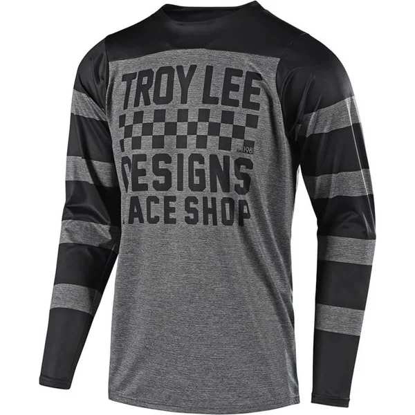 Troy Lee Designs Skyline Long-Sleeve Jersey - Men's Checker Heather Gray/Black, XXL