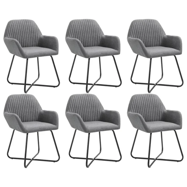 vidaXL Dining Chairs 6 Pcs Dark Gray Fabric - 277097