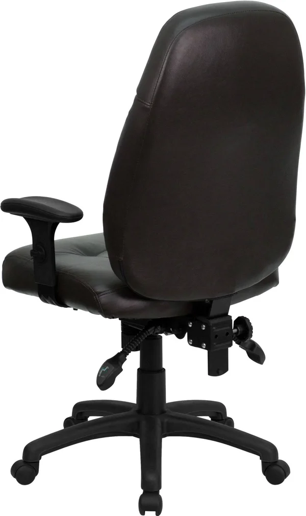 Flash Furniture High Back Espresso Brown Leather Executive Office Chair