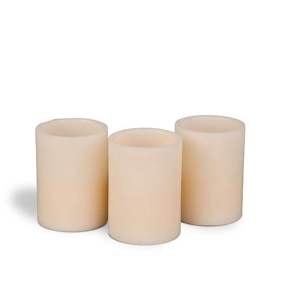Flameless Pillar Candles, Set of 2