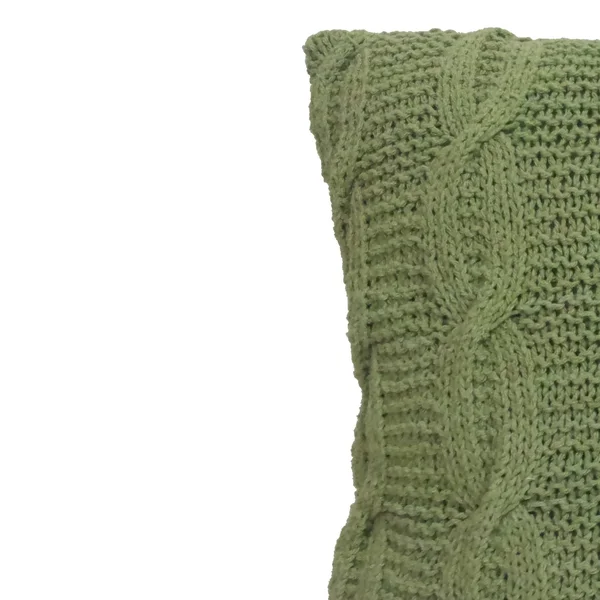 Benzara Bm203524 18 x 18 in. Cotton Cable Knit Pillow with Twisted Details Green - Set of 2