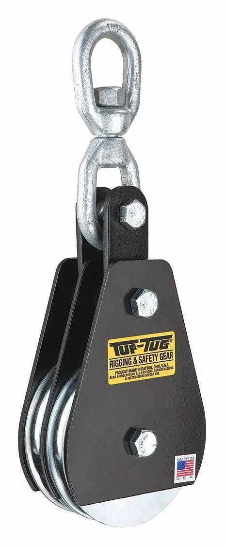 Tuf-Tug Double Sheave Blocks - Swivel Eye, Designed for Wire Rope, 7/32 in Max. Cable Size TTDSB-1000SE