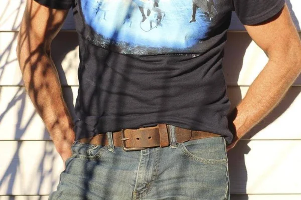 Full Grain Genuine Buffalo 1 1/2x22 Distressed Leather Casual Belt Brown Handmade 50 - Brown