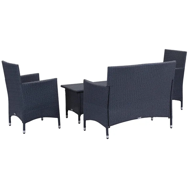 Safavieh Figueroa 4 Piece Outdoor Set - Titanium, Sand