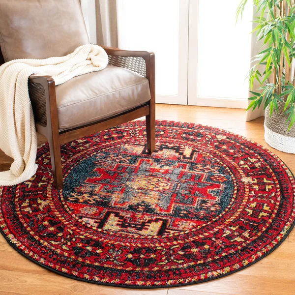 Safavieh Vintage Hamadan Rug Collection VTH213M - Light Blue - Black - 5&-3x22 x 7&-6x22