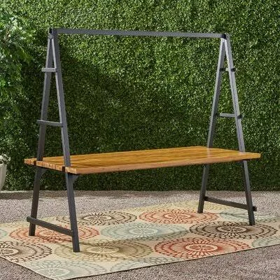 Foret Dining Table Corrigan Studio Color: Teak Finish/Black