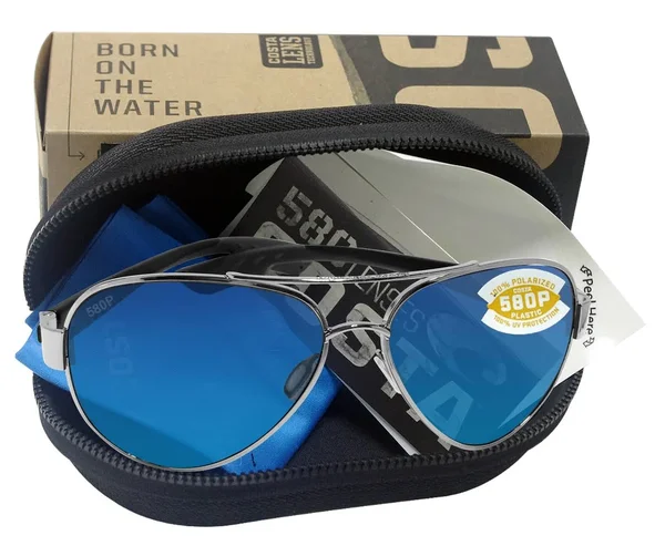 Costa Del Mar South Point Palladium, Blue Mirror 580P Sunglasses