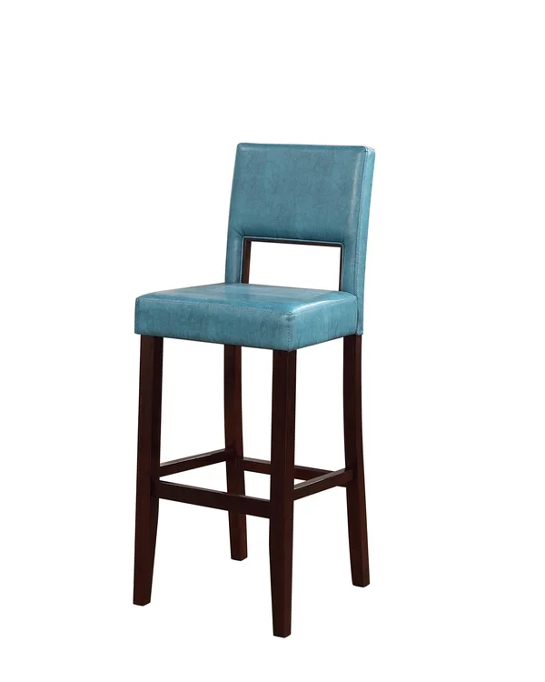 Linon 14054BLU01U Vega Bar Stool, 19x22 W x 20x22 D x 44.5x22 H, Blue