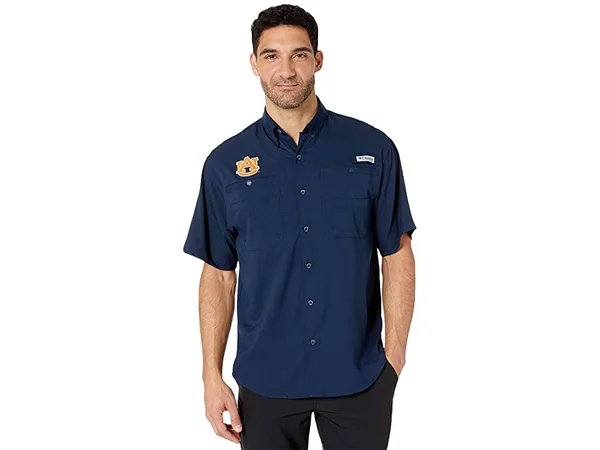 Columbia Men's Collegiate Tamiami Short Sleeve Shirt - Auburn - XL - Blue