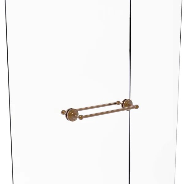 Que New Collection Back to Back Shower Door Towel Bar - Brushed Bronze - 18 Inch