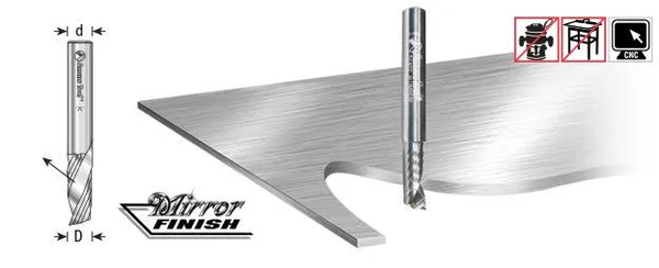 Amana Tool 51489 Solid Carbide CNC Spiral &O& Single Flute, Aluminum Cutting 1/2 Dia x 1-5/8 x 1/2 Shank x 3-1/2 inch Long Up-Cu