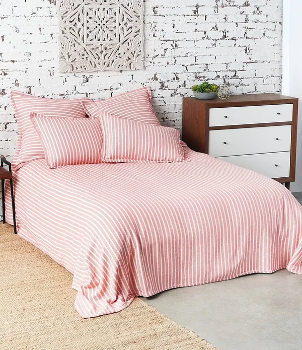 Carol & Frank Bengal Stripe Azalea Blanket - Queen