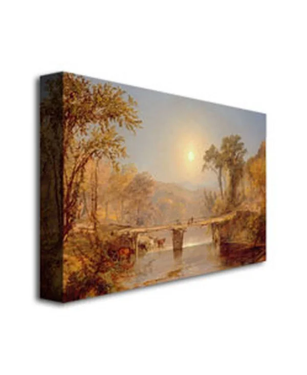 Trademark Fine Art Jasper Cropsey 'Indian Summer on The Delaware' Canvas Art 22x32 Inches