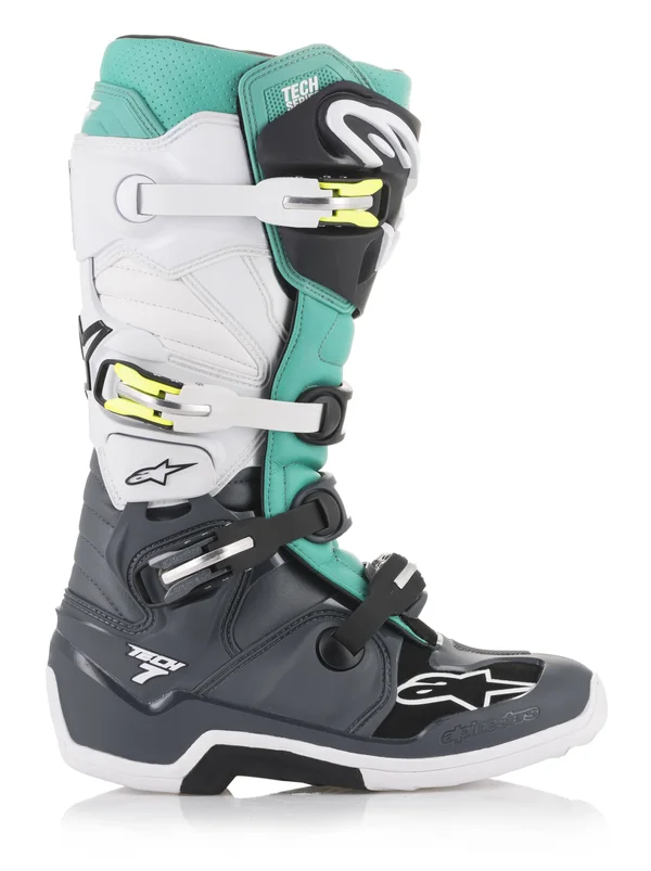 Alpinestars Tech 7 Boots Dark Gray/Teal/White 8