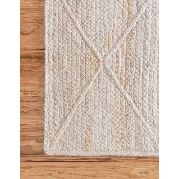 Braided Jute Rug Navy Blue, Rectangle 8& x 11&