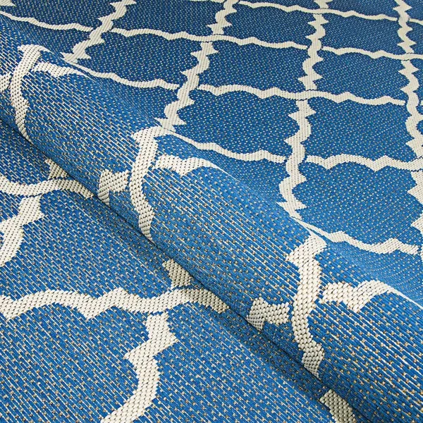 Couristan Monaco 2 x 7 Azure-Sand Indoor/Outdoor Geometric Area Rug in Black, 78811040023710U