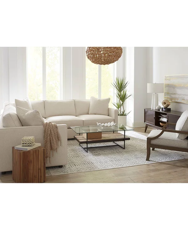 Closeout! Stevon Fabric Accent Chair - Created for Macy's - Cork Stone