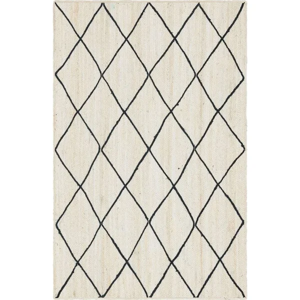 Unique Loom Trellis Braided Jute Area Rug (2& 2 x 6& 0 Runner - Beige)
