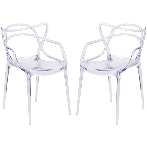Set of 2, Nest Acrylic Dining Chair, Clear