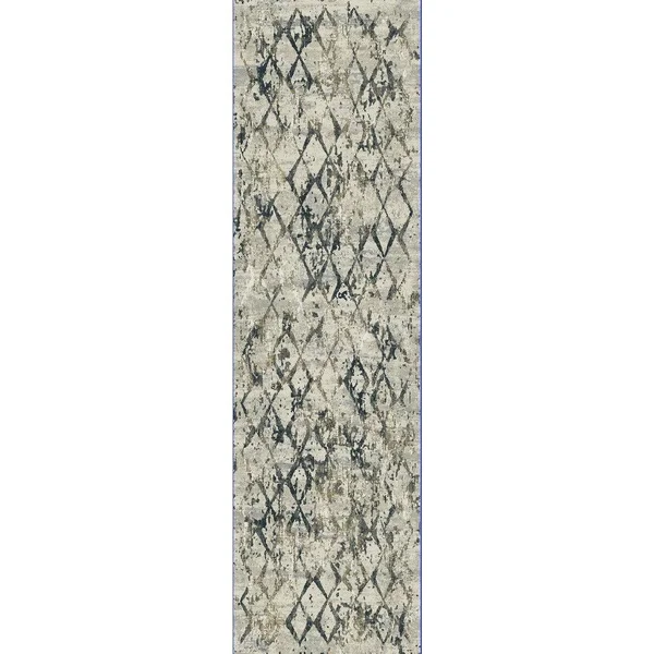Dynamic Rugs Quartz 27039 7&10x22 x 10&10x22 Light Beige, Blue Rug