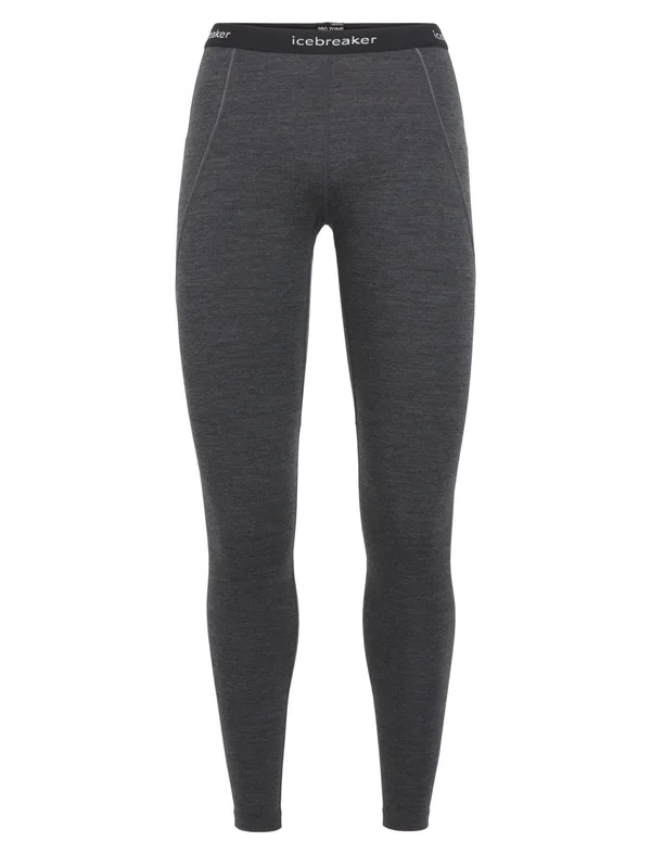 Icebreaker 260 Zone Leggings Grey, Womens Merino Bottoms, Size - Color Jet HTHR - Black