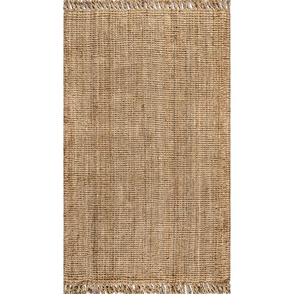 3&x5& Rectangle Woven Solid Jute Area Rug Blue - Jonathan Y