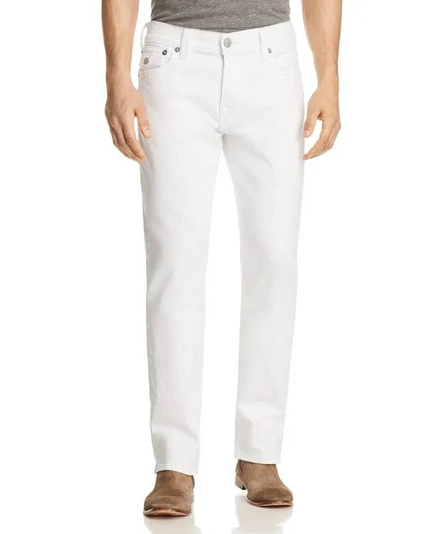 True Religion Men's Ricky W Flap Straight Fit Jeans - Optic White - Size 31