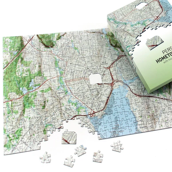 Personalized ' My Hometown' Map Jigsaw Puzzle (USGS Mapping)