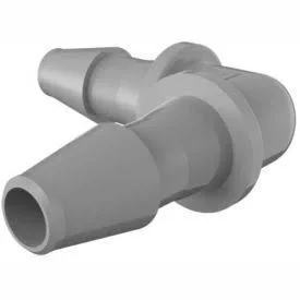 Eldon James 3/32x22 Barbed Equal 90 Degree Elbow, Gray Kynar