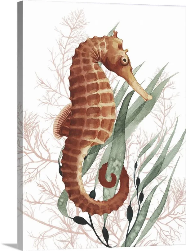 Seahorse Treasures I, Canvas Wall Art, 18x24, Great Big Canvas