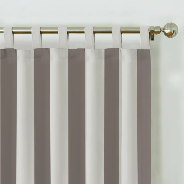 Elrene Highland Stripe Indoor/Outdoor Curtain Panel Natural 95 Inches