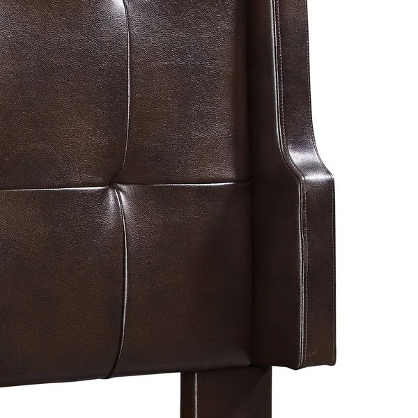 Leatherette Queen and Full Size Headboard with Tufted Details - Brown