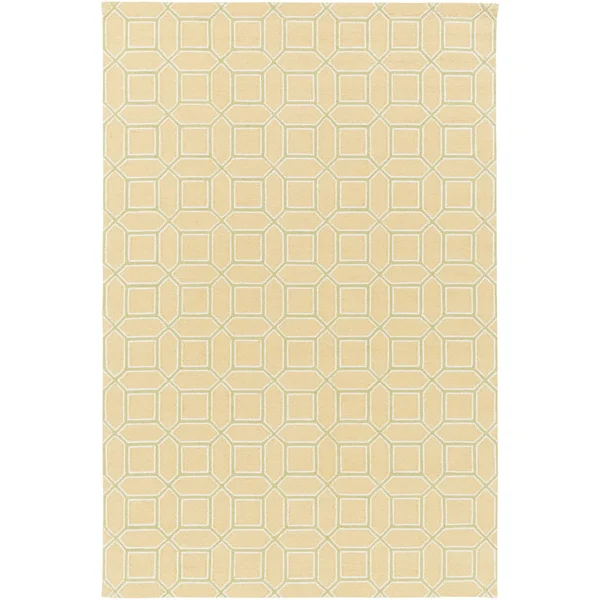 Hand-Hooked Lucile Geometric Wool Area Rug (9& x 13&) Olive