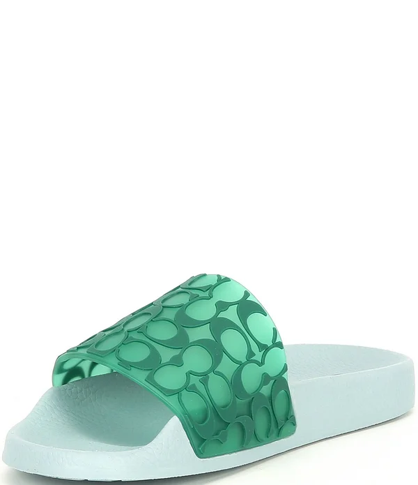 Coach Women's Udele Sport Pool Slides - Periwinkle/ Chalk