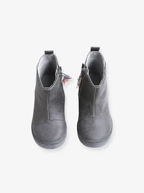 Leather Boots for Girls, Designed for Autonomy Grey
