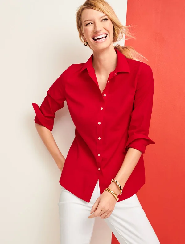 Plus Size - The Perfect Shirt - Solid - White - 16 Talbots
