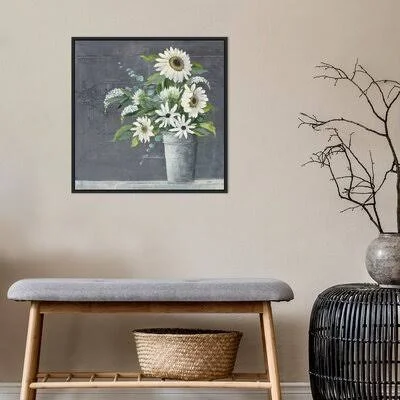 'Late Summer Bouquet II' by Julia Purinton - Floater Frame Print on Canvas Red Barrel Studio Frame Color: Black Framed - Size: 22