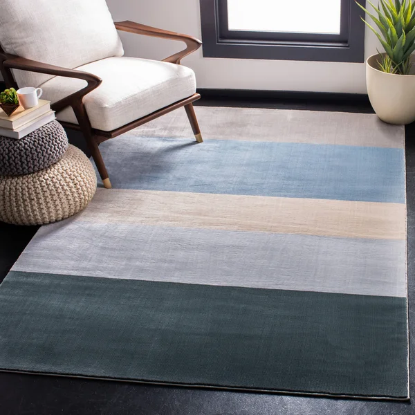 Safavieh Orwell Eulogia Modern Stripe Rug - 5&3x22 x 7&7x22 - Blue/Grey