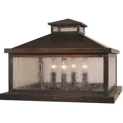 Bungay 4-Light Pier Mount Light Charlton Home Color: Raw Copper - Shade Color: Cream, Size: 13x22 H x 16x22 W