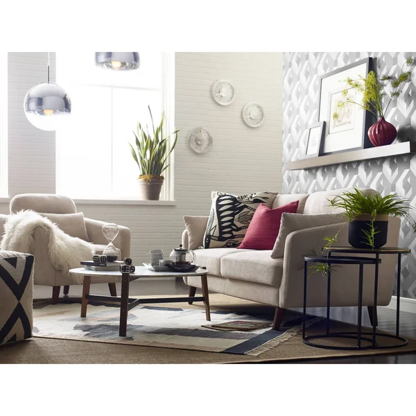 Elle Decor 73x22 Mid-Century Modern Chloe Sofa - Beige
