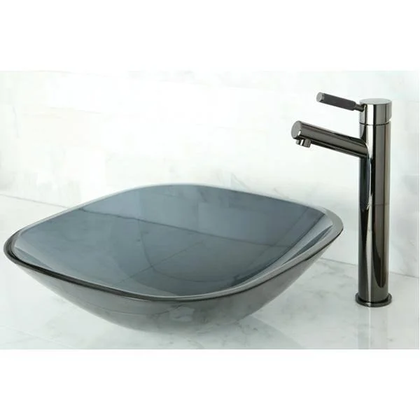 Kingston Brass Blue Tempered Glass Vessel Bathroom Sink EVSQFB4
