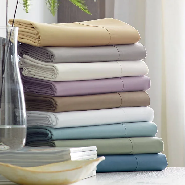 Legends Hotel Supima Cotton Wrinkle-Free Sateen Deep Pocket Flat Sheet - Mocha - Brown - Size Oversized Queen, The Company Store