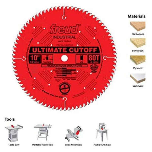 Freud LU85R010 10 inch Ultimate Cut Off Crosscutting Wood Saw Blade (6 Pack) at Spreetail (VMinnovations - VM Express)