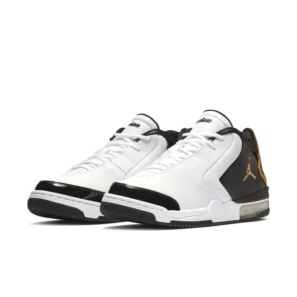 Jordan Air Big Fund Premium White Metallic Gold Black Mens Basketball Shoes - Men's, Size: 9.5