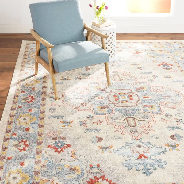 Home Dynamix Venice Loreta Area Rug (7&10x22x10&2x22 - Ivory/Blue)