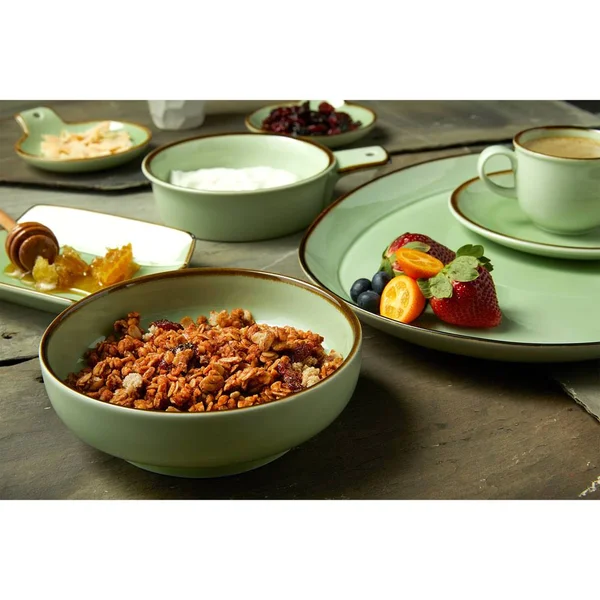 Oneida F1463067293 Studio Pottery Celadon 9 oz. Porcelain Footed Bowl, Ramekin - 24/Case