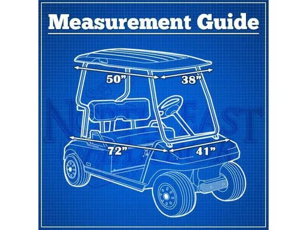 North East Harbor Waterproof Superior Beige and Transparent Golf Cart Cover Covers Enclosure Club Car - EZGO, Yamaha, Fits Most T