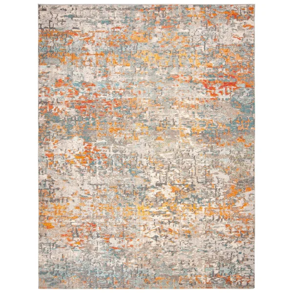 Safavieh Madison Loane Modern Abstract Rug - 2&2x22 x 14& Runner - Black/Gold