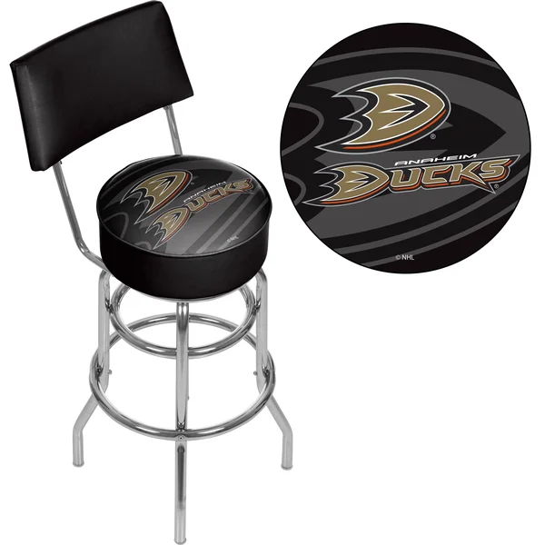NHL Swivel Bar Stool with Back - Watermark - Edmonton Oilers